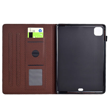 For iPad Pro 11 2024 Solid Color Fiber Texture Smart Tablet Leather Case(Brown) - iPad Pro 11 2024 Cases by buy2fix | Online Shopping UK | buy2fix