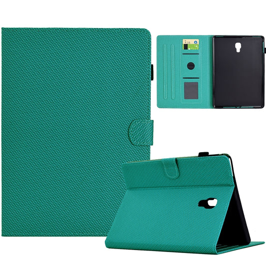 For Samsung Galaxy Tab A 10.5 Solid Color Fiber Texture Smart Tablet Leather Case(Lake Green) - Tab A 10.5 by buy2fix | Online Shopping UK | buy2fix