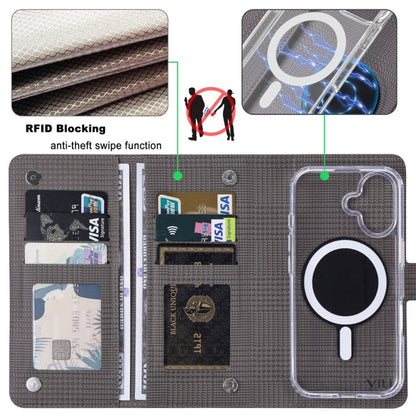 For iPhone 15 Pro ViLi GHA-C Series RFID MagSafe Magnetic Flip Leather Phone Case(Grey) - iPhone 15 Pro Cases by ViLi | Online Shopping UK | buy2fix