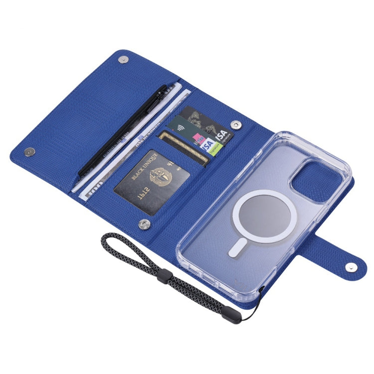 For iPhone 16 Pro ViLi GHB-C Series RFID MagSafe Magnetic Flip Leather Phone Case(Blue) - iPhone 16 Pro Cases by ViLi | Online Shopping UK | buy2fix