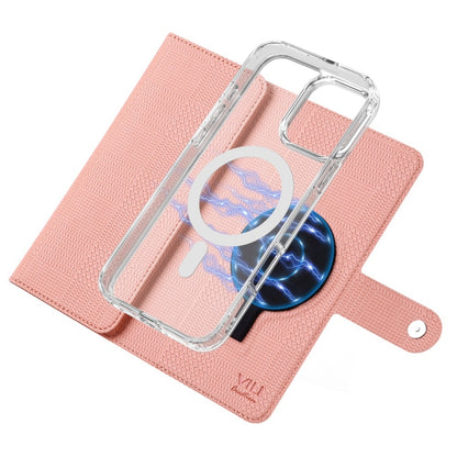 For iPhone 15 Plus ViLi GHB-C Series RFID MagSafe Magnetic Flip Leather Phone Case(Pink) - iPhone 15 Plus Cases by ViLi | Online Shopping UK | buy2fix