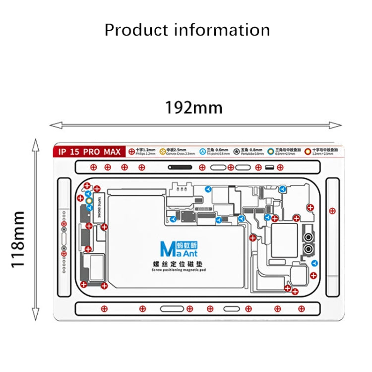 For iPhone 15 Pro Max MaAnt Double-sided Screw Positioning Flexible Soft Magnetic Pad - Magnetic Screws Mat by buy2fix | Online Shopping UK | buy2fix