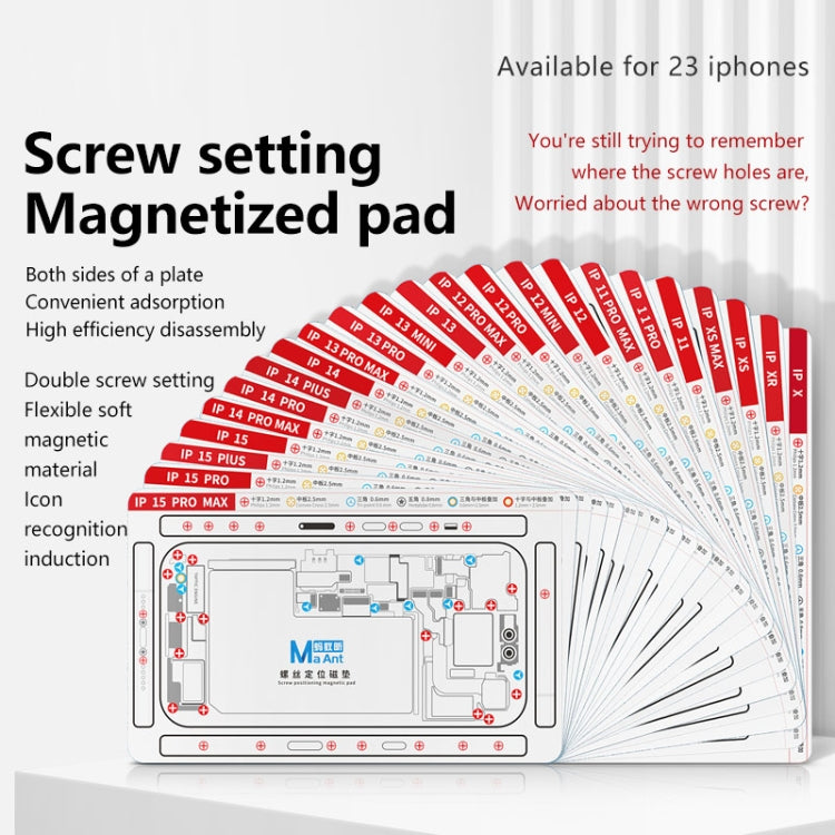 For iPhone 13 mini MaAnt Double-sided Screw Positioning Flexible Soft Magnetic Pad - Magnetic Screws Mat by buy2fix | Online Shopping UK | buy2fix