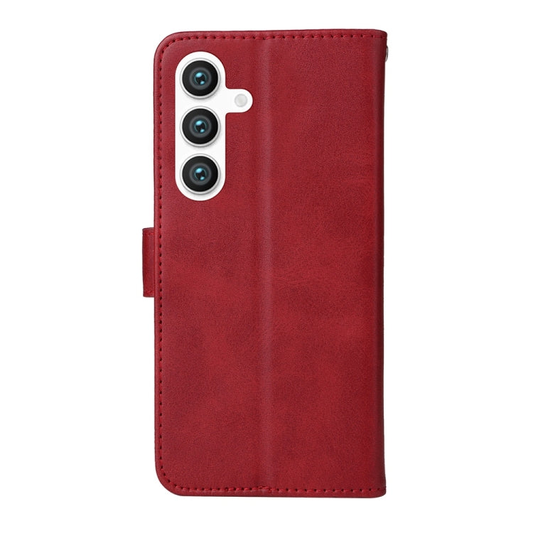 For Samsung Galaxy S25+ 5G Classic Calf Texture Flip Leather Phone Case(Red) - Galaxy S25+ 5G Cases by buy2fix | Online Shopping UK | buy2fix