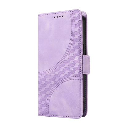 For Samsung Galaxy S25 5G Embossed Rhombus Starry Leather Phone Case(Purple) - Galaxy S25 5G Cases by buy2fix | Online Shopping UK | buy2fix