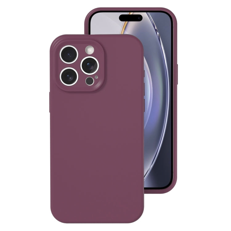 For iPhone 16 Pro Max Precise Hole Liquid Silicone Jelly Color Full Coverage Phone Case(Plum Colored) - iPhone 16 Pro Max Cases by buy2fix | Online Shopping UK | buy2fix