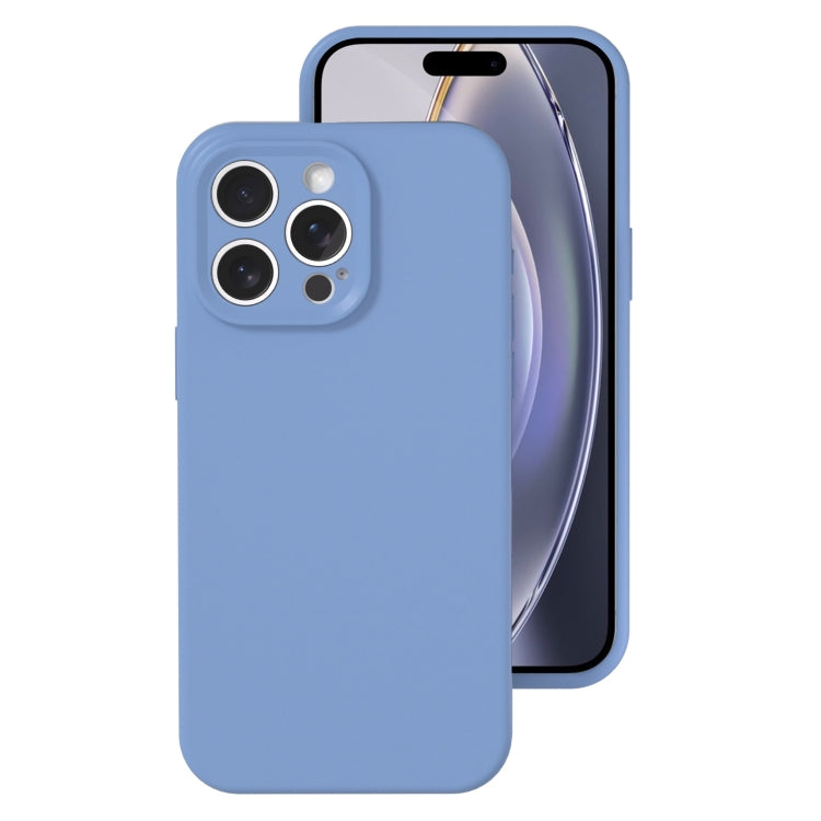 For iPhone 16 Pro Precise Hole Liquid Silicone Jelly Color Full Coverage Phone Case(Thin Fog Blue) - iPhone 16 Pro Cases by buy2fix | Online Shopping UK | buy2fix