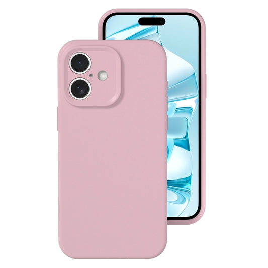 For iPhone 16 Plus Precise Hole Liquid Silicone Jelly Color Full Coverage Phone Case(Sand Pink) - iPhone 16 Plus Cases by buy2fix | Online Shopping UK | buy2fix