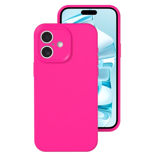 For iPhone 16 Plus Precise Hole Liquid Silicone Jelly Color Full Coverage Phone Case(Brilliant Pink) - iPhone 16 Plus Cases by buy2fix | Online Shopping UK | buy2fix