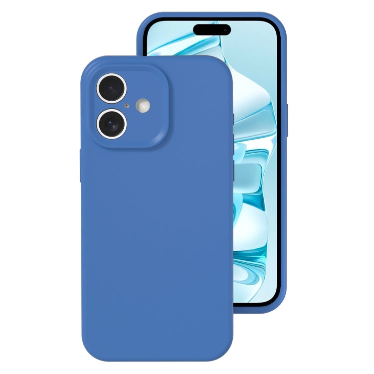 For iPhone 16 Plus Precise Hole Liquid Silicone Jelly Color Full Coverage Phone Case(Navy Blue) - iPhone 16 Plus Cases by buy2fix | Online Shopping UK | buy2fix