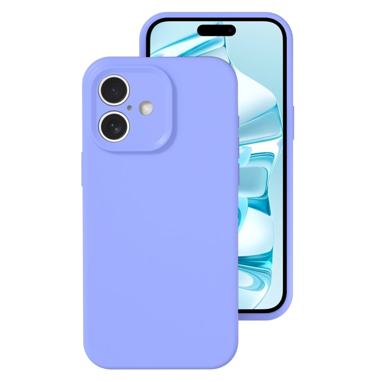 For iPhone 16 Plus Precise Hole Liquid Silicone Jelly Color Full Coverage Phone Case(Light Purple) - iPhone 16 Plus Cases by buy2fix | Online Shopping UK | buy2fix