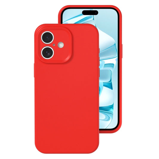 For iPhone 16 Precise Hole Liquid Silicone Jelly Color Full Coverage Phone Case(The Chinese Red) - iPhone 16 Cases by buy2fix | Online Shopping UK | buy2fix