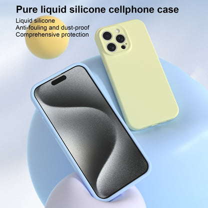 For iPhone 16 Precise Hole Liquid Silicone Jelly Color Full Coverage Phone Case(Thin Fog Blue) - iPhone 16 Cases by buy2fix | Online Shopping UK | buy2fix