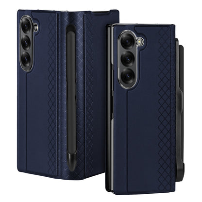 For Samsung Galaxy Z Fold6 DUX DUCIS Bril Series PU + TPU Phone Case with Pen Slot(Blue) - Galaxy Z Fold6 5G Cases by DUX DUCIS | Online Shopping UK | buy2fix