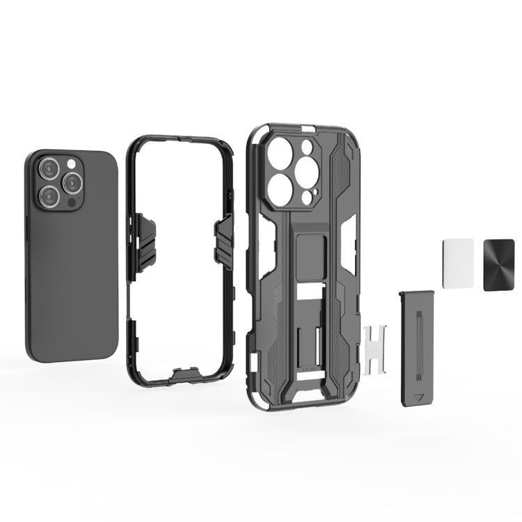 For iPhone 16 Pro Supersonic PC + TPU Holder Phone Case(Black) - iPhone 16 Pro Cases by buy2fix | Online Shopping UK | buy2fix