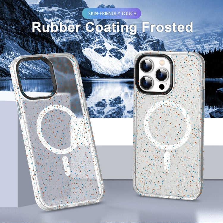 For iPhone 15 Pro Max Colorful Ink-splash Magsafe PC Hybrid TPU Phone Case(White) - iPhone 15 Pro Max Cases by buy2fix | Online Shopping UK | buy2fix