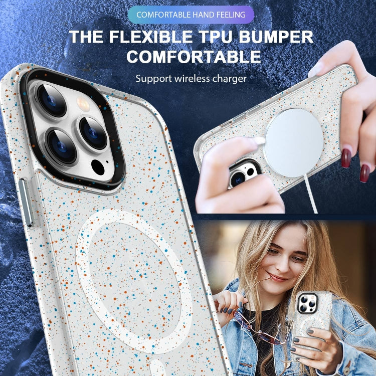 For iPhone 13 Pro Max Colorful Ink-splash Magsafe PC Hybrid TPU Phone Case(White) - iPhone 13 Pro Max Cases by buy2fix | Online Shopping UK | buy2fix