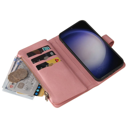 For Samsung Galaxy S25 / S24 5G Skin Feel Multi Card Slots Zipper Wallet Leather Phone Case(Pink) - Galaxy S25 5G Cases by buy2fix | Online Shopping UK | buy2fix