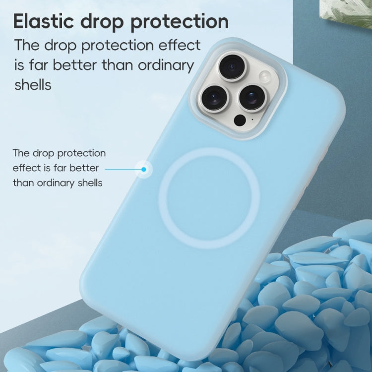 For iPhone 11 Pro Max Jelly Liquid Silicone MagSafe Magnetic Phone Case(Blue) - iPhone 11 Pro Max Cases by buy2fix | Online Shopping UK | buy2fix