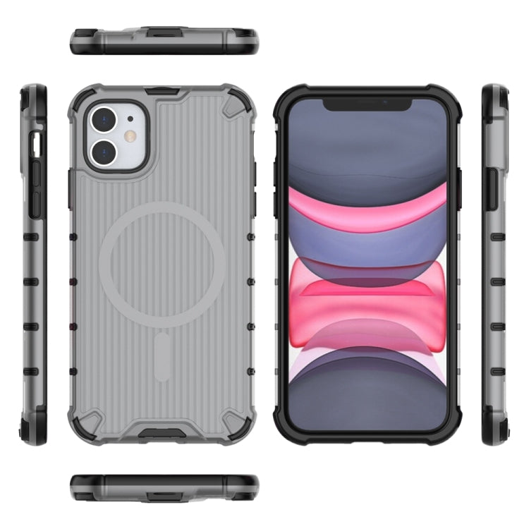 For iPhone 12 Grating Airbag Shockproof MagSafe Frosted Phone Case(Black) - iPhone 12 / 12 Pro Cases by buy2fix | Online Shopping UK | buy2fix