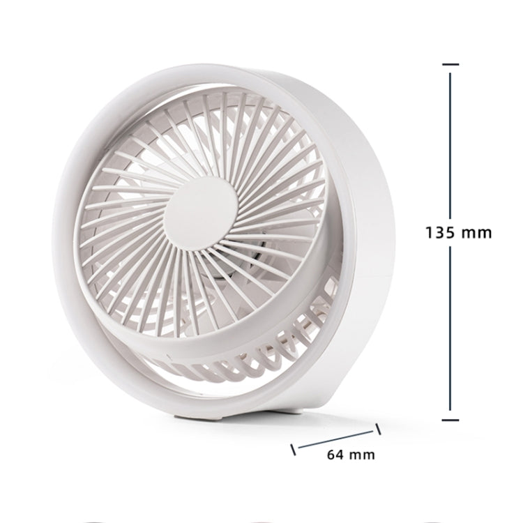 N601 180 Degree Rotating Type-C Desktop Fan with LED Ambience Light(White) - Electric Fans by buy2fix | Online Shopping UK | buy2fix