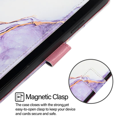 For Redmi K70 Ultra 5G Global PT003 Marble Pattern Flip Leather Phone Case(White Purple) - Xiaomi Cases by buy2fix | Online Shopping UK | buy2fix