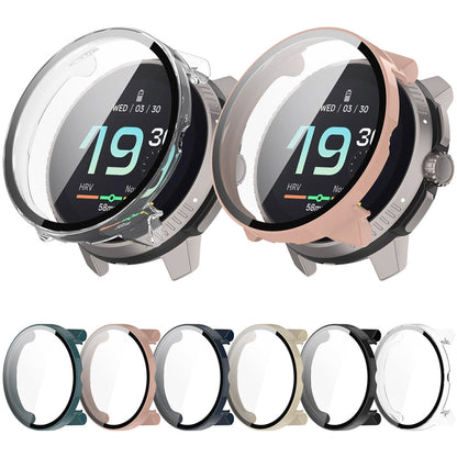 For Suunto Race S PC + Tempered Glass Film Integrated Watch Protective Case(Ivory White) - Watch Case by buy2fix | Online Shopping UK | buy2fix