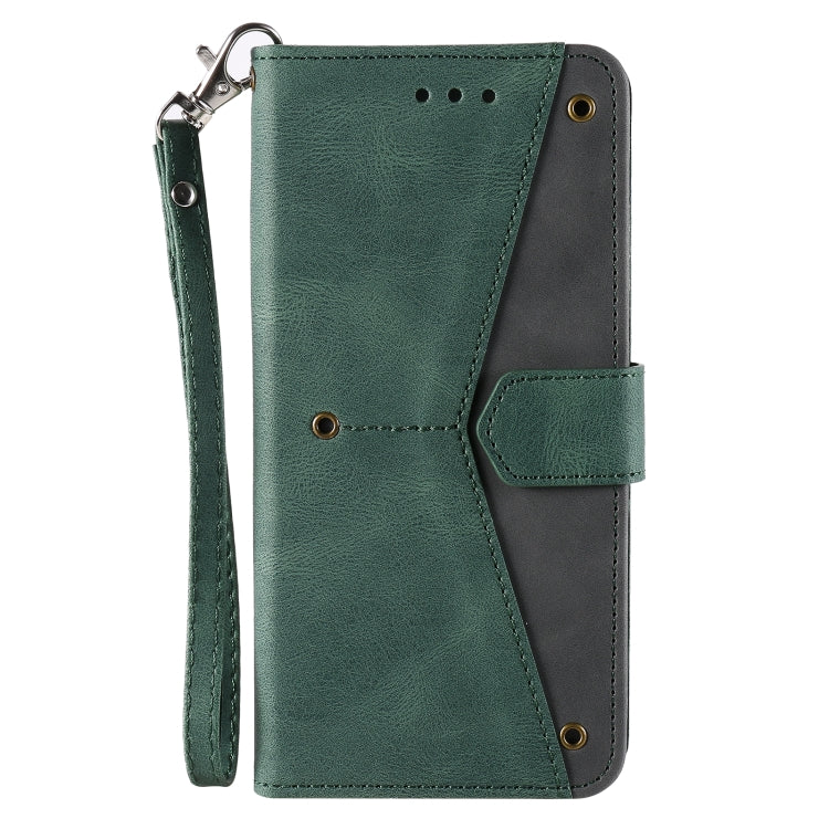 For iPhone 16 Plus Nail Skin Feel Stitching Calf Texture Leather Phone Case(Green) - iPhone 16 Plus Cases by buy2fix | Online Shopping UK | buy2fix