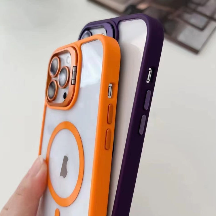 For iPhone 14 U1 Invisible Lens Holder Acrylic + TPU MagSafe Magnetic Phone Case(Dark Purple) - iPhone 14 Cases by buy2fix | Online Shopping UK | buy2fix