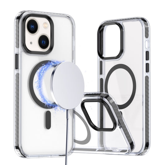 For iPhone 14 Plus Two-color TPU Hybrid PC MagSafe Phone Case(Black) - iPhone 14 Plus Cases by buy2fix | Online Shopping UK | buy2fix