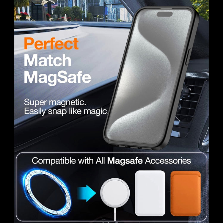 For iPhone 14 Pro TPU Hybrid PC Inner Magnetic MagSafe Phone Case(Black) - iPhone 14 Pro Cases by buy2fix | Online Shopping UK | buy2fix