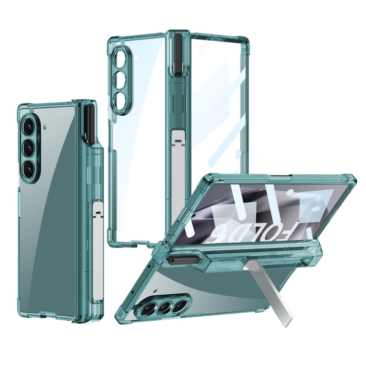 For Samsung Galaxy Z Fold6 GKK Integrated Airbag Hinge Full Coverage Phone Case with Holder / Pen Box, Not Included Pen(Green) - Galaxy Z Fold6 5G Cases by GKK | Online Shopping UK | buy2fix