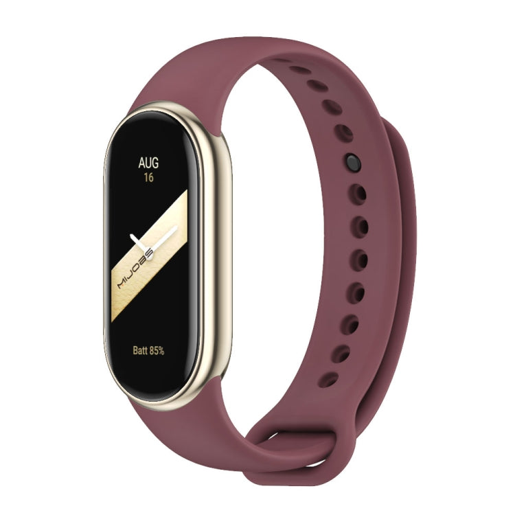 For Xiaomi Smart Band 9 / 8 MIJOBS Metal Buckle Solid Color Silicone Watch Band(Wine Red) - Watch Bands by MIJOBS | Online Shopping UK | buy2fix