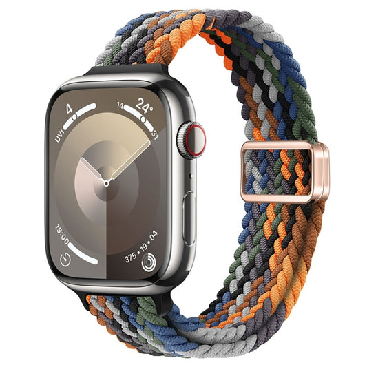 For Apple Watch Ultra 49mm Slim Magnetic Buckle Nylon Braided Watch Band(Camouflage Colorful) - Watch Bands by buy2fix | Online Shopping UK | buy2fix