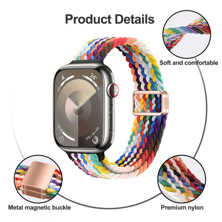 For Apple Watch Ultra 49mm Slim Magnetic Buckle Nylon Braided Watch Band(Crimson Cherry) - Watch Bands by buy2fix | Online Shopping UK | buy2fix