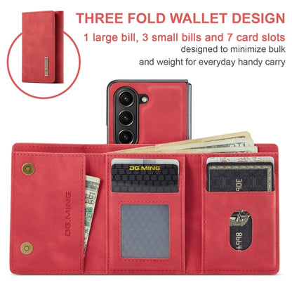 For Samsung Galaxy Z Fold6 DG.MING M1 Series 3-Fold Multi Card Wallet + Magnetic Phone Case(Red) - Galaxy Z Fold6 5G Cases by DG.MING | Online Shopping UK | buy2fix