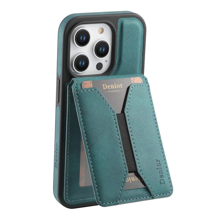 For iPhone 12 / 12 Pro Denior D17 Skin Feel MagSafe Detachable Card Slot Phone Case(Blue) - iPhone 12 / 12 Pro Cases by Denior | Online Shopping UK | buy2fix