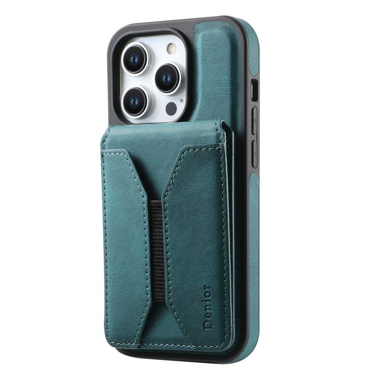 For iPhone 16 Plus Denior D17 Skin Feel MagSafe Detachable Card Slot Phone Case(Blue) - iPhone 16 Plus Cases by Denior | Online Shopping UK | buy2fix