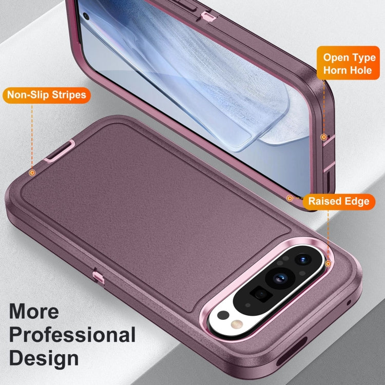 For Google Pixel 9 Pro Life Waterproof Rugged PC + Silicone Phone Case(Purple + Pink) - Google Cases by buy2fix | Online Shopping UK | buy2fix