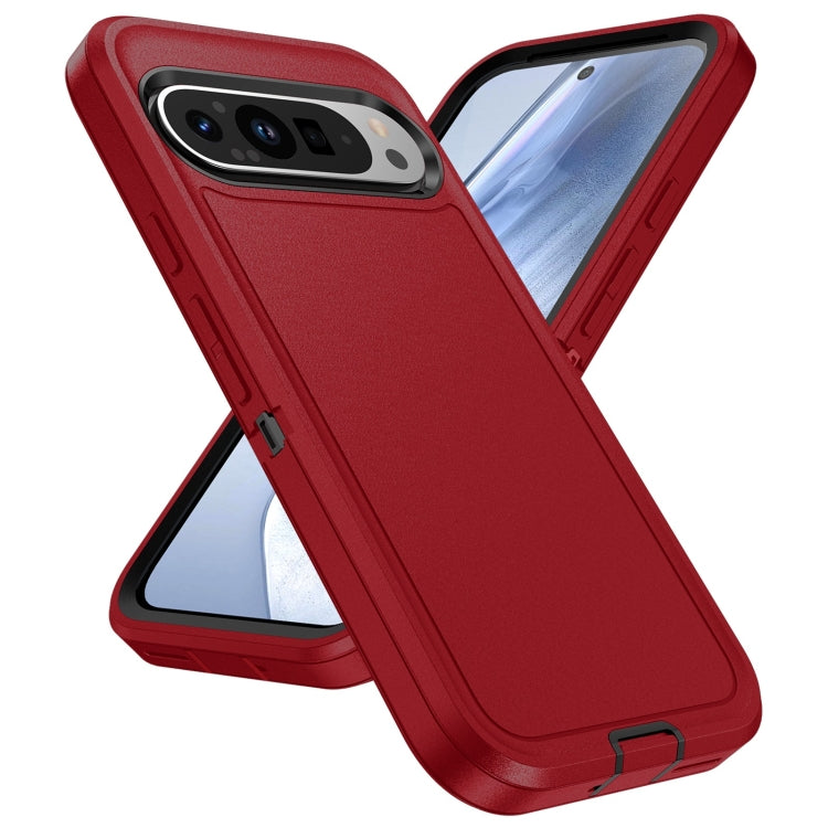 For Google Pixel 9 Life Waterproof Rugged PC + Silicone Phone Case(Red + Black) - Google Cases by buy2fix | Online Shopping UK | buy2fix