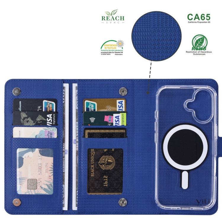 For Samsung Galaxy S24 Ultra 5G ViLi GHA-C Series RFID MagSafe Magnetic Flip Leather Phone Case(Blue) - Galaxy S24 Ultra 5G Cases by ViLi | Online Shopping UK | buy2fix