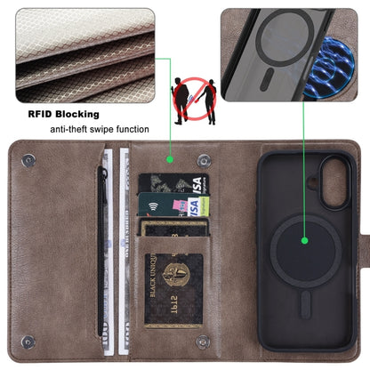 For iPhone 16 Plus ViLi GVB Series MagSafe Magnetic RFID Leather Phone Case(Coffee) - iPhone 16 Plus Cases by ViLi | Online Shopping UK | buy2fix