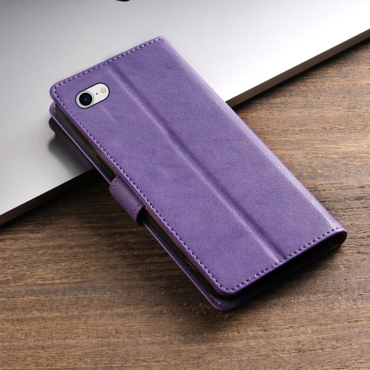 For iPhone SE 2024 N.BEKUS CSJ-P1 Solid Color Leather Phone Case(Purple) - More iPhone Cases by N.BEKUS | Online Shopping UK | buy2fix