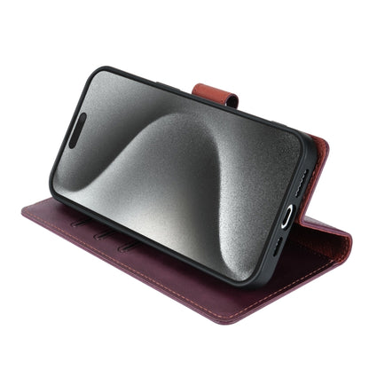 For iPhone 15 Pro Max N.BEKUS CSJ-P1 Solid Color Leather Phone Case(Wine Red) - iPhone 15 Pro Max Cases by N.BEKUS | Online Shopping UK | buy2fix