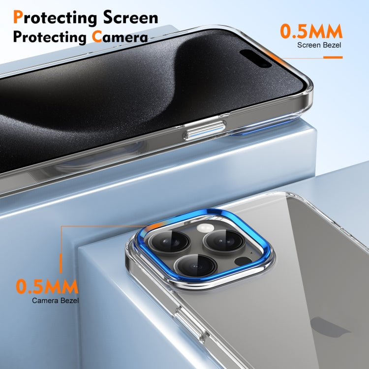 For iPhone 16 Pro Max Ice Feel HD Transparent PC Full Coverage Phone Case(Blue) - iPhone 16 Pro Max Cases by buy2fix | Online Shopping UK | buy2fix