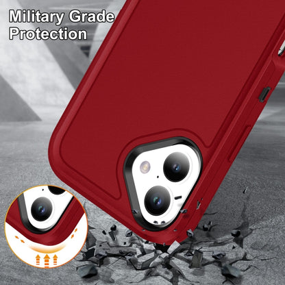 For iPhone 16 Rugged PC + Silicone Phone Case with Holder(Red+Black) - iPhone 16 Cases by buy2fix | Online Shopping UK | buy2fix