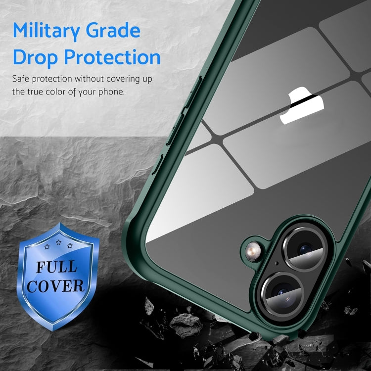 For iPhone 16 Pro Double-sided Plastic Glass Phone Protective Case(Dark Green) - iPhone 16 Pro Cases by buy2fix | Online Shopping UK | buy2fix