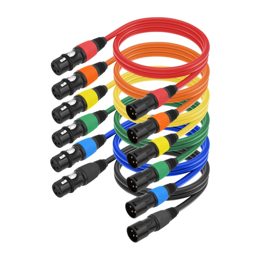 6 Color / Set JC1015 XLR 3pin Male to Female Audio Cable, Length:1m - Microphone Audio Cable & Connector by buy2fix | Online Shopping UK | buy2fix