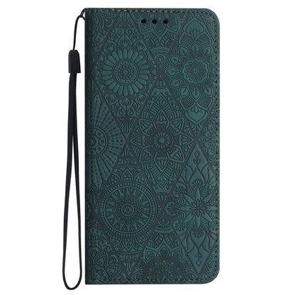 For Google Pixel 9 Pro XL Ethnic Embossed Adsorption Leather Phone Case(Blue) - Google Cases by buy2fix | Online Shopping UK | buy2fix