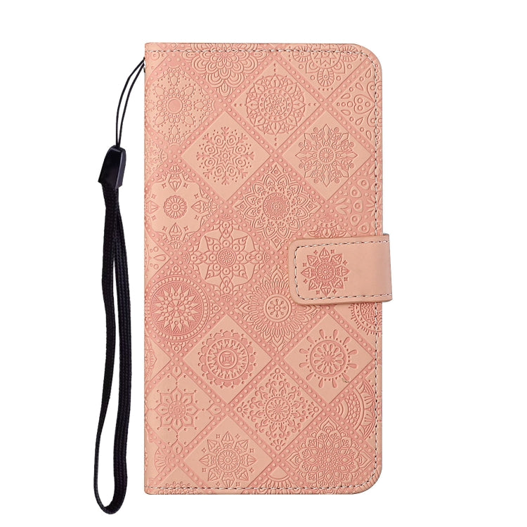 For Samsung Galaxy S25+ 5G Ethnic Style Embossed Pattern Leather Phone Case(Pink) - Galaxy S25+ 5G Cases by buy2fix | Online Shopping UK | buy2fix